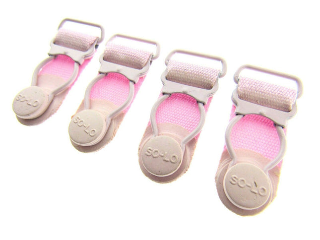Pink Suspender Ends 2 x Pair (4 ends) 35mm Long 15mm Insert - ThreadandTrimmings