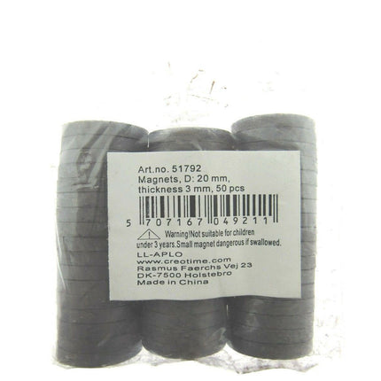 Strong Magnet Craft Disks 50pcs Per Pack 20mm or 14mm Discs 3mm Thick - ThreadandTrimmings