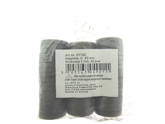 Strong Magnet Craft Disks 50pcs Per Pack 20mm or 14mm Discs 3mm Thick - ThreadandTrimmings