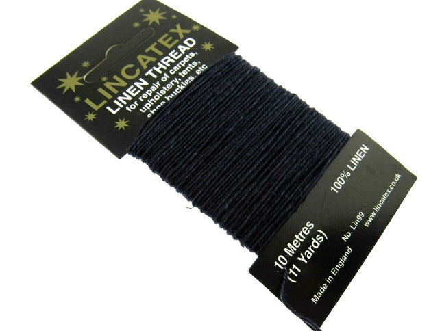 Strong Linen Thread for Repair, Mending & Leather Work 5 Colours 10m Cards - ThreadandTrimmings