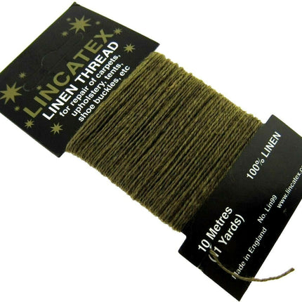 Strong Linen Thread for Repair, Mending & Leather Work 5 Colours 10m Cards - ThreadandTrimmings
