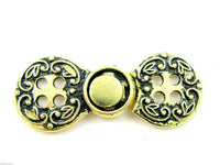 Norwegian Buckle Clasp Four Hole Metal Fastener / Antique Gold or Silver CX38