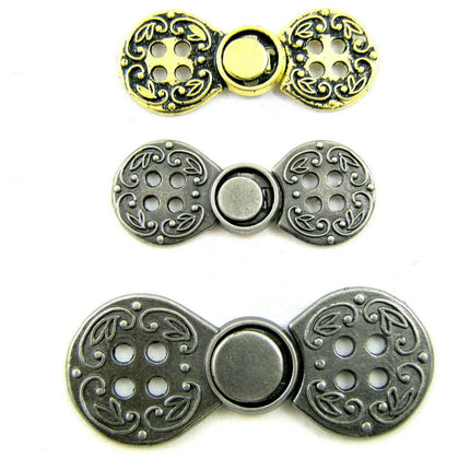 Norwegian Buckle Clasp Four Hole Metal Fastener / Antique Gold or Silver CX38 - ThreadandTrimmings