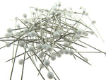 White Glass Headed Pins -Won't Melt if Iron Over Them - 32mm 80 Pins JTL056