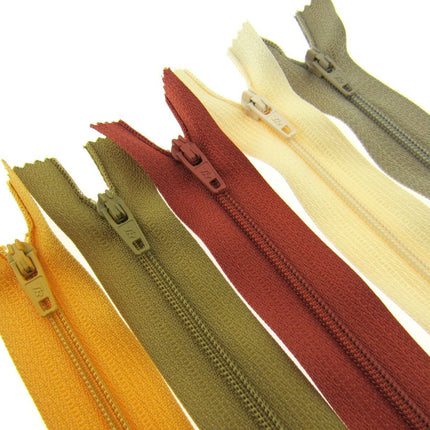 Sample "Sunset Mix" Closed End Nylon Zips - ThreadandTrimmings