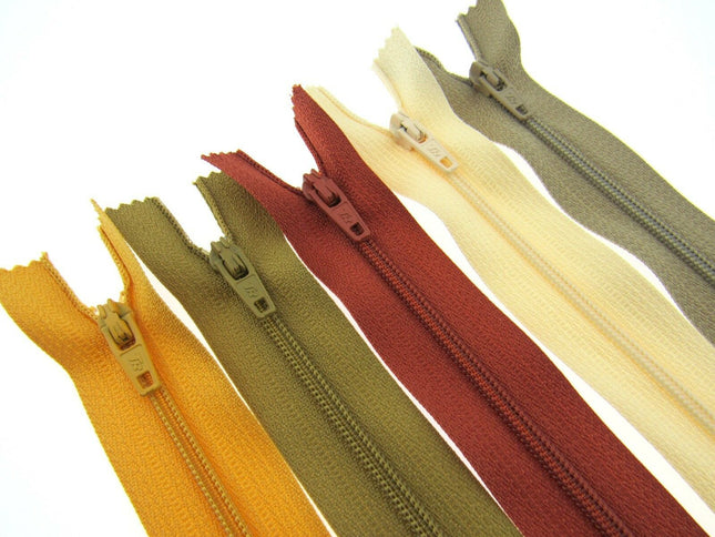 Sample "Sunset Mix" Closed End Nylon Zips - ThreadandTrimmings