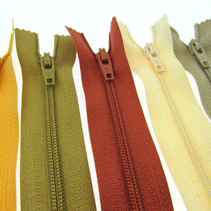 Sample "Sunset Mix" Closed End Nylon Zips - ThreadandTrimmings