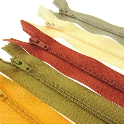 Sample "Sunset Mix" Closed End Nylon Zips - ThreadandTrimmings