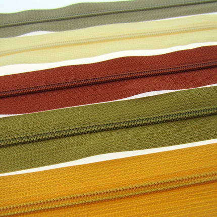 Sample "Sunset Mix" Closed End Nylon Zips - ThreadandTrimmings