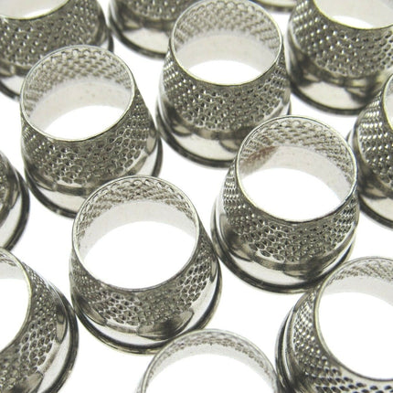 Tailors Thimbles Open End Nickel Plated Steel Strong Solid 5 Sizes 16mm to 18mm - ThreadandTrimmings