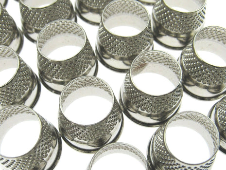 Tailors Thimbles Open End Nickel Plated Steel Strong Solid 5 Sizes 16mm to 18mm - ThreadandTrimmings