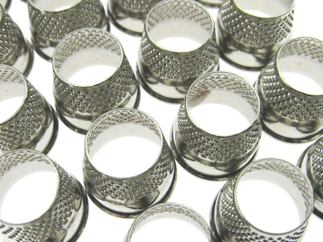 Tailors Thimbles Open End Nickel Plated Steel Strong Solid 5 Sizes 16mm to 18mm - ThreadandTrimmings