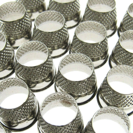 Tailors Thimbles Open End Nickel Plated Steel Strong Solid 5 Sizes 16mm to 18mm - ThreadandTrimmings