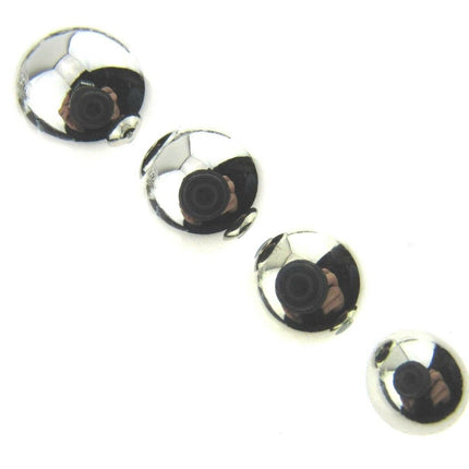 Round Domed Silver Polished Blazer Buttons - Plastic With Shank - Metal Effect - ThreadandTrimmings