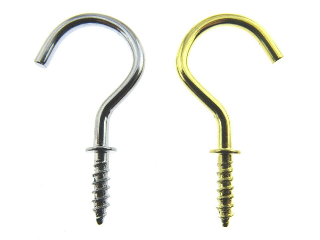 CUP HOOKS (30mm x 20mm) (NICKLE or BRASS) - ThreadandTrimmings