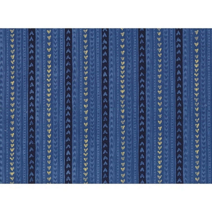 **MICHAEL MILLER "CATS CRADLE - LOVE LINES" - NAVY- FAT QUARTER- LOVE HEARTS - ThreadandTrimmings