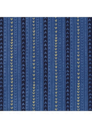 **MICHAEL MILLER "CATS CRADLE - LOVE LINES" - NAVY- FAT QUARTER- LOVE HEARTS - ThreadandTrimmings