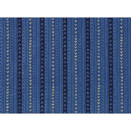 **MICHAEL MILLER "CATS CRADLE - LOVE LINES" - NAVY- FAT QUARTER- LOVE HEARTS - ThreadandTrimmings
