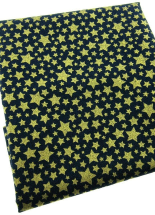 ** MICHAEL MILLER" CATS CRADLE- STARBRITE" - NAVY - FAT QUARTER - GOLD STARS - ThreadandTrimmings