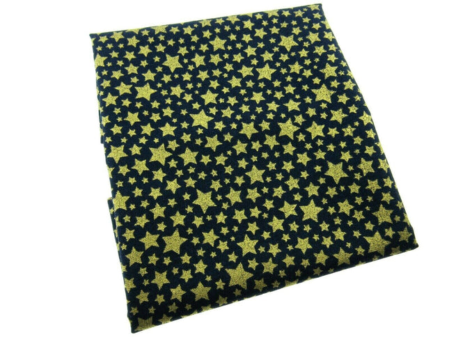 ** MICHAEL MILLER" CATS CRADLE- STARBRITE" - NAVY - FAT QUARTER - GOLD STARS - ThreadandTrimmings