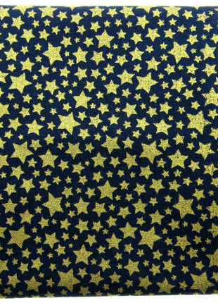** MICHAEL MILLER" CATS CRADLE- STARBRITE" - NAVY - FAT QUARTER - GOLD STARS - ThreadandTrimmings
