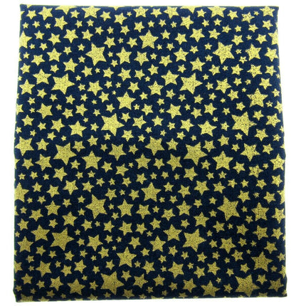 ** MICHAEL MILLER" CATS CRADLE- STARBRITE" - NAVY - FAT QUARTER - GOLD STARS - ThreadandTrimmings