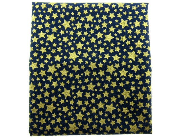 ** MICHAEL MILLER" CATS CRADLE- STARBRITE" - NAVY - FAT QUARTER - GOLD STARS - ThreadandTrimmings