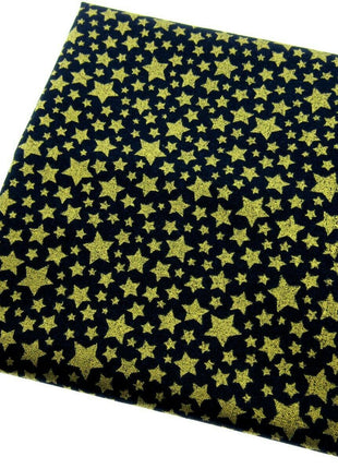 ** MICHAEL MILLER" CATS CRADLE- STARBRITE" - NAVY - FAT QUARTER - GOLD STARS - ThreadandTrimmings
