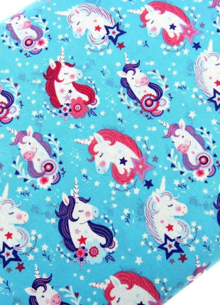 ** STUDIO E "UNICORN KISSES" FABRIC - FAT QUARTER - TURQUOISE , PINK , PURPLE - ThreadandTrimmings