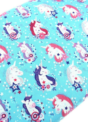 ** STUDIO E "UNICORN KISSES" FABRIC - FAT QUARTER - TURQUOISE , PINK , PURPLE - ThreadandTrimmings
