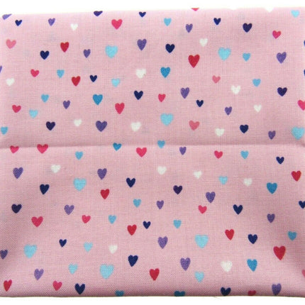 ** STUDIO E's "UNICORN KISSES " FAT QUARTER FABRIC PINK SCATTERED HEARTS BLENDER - ThreadandTrimmings