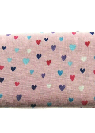 ** STUDIO E's "UNICORN KISSES " FAT QUARTER FABRIC PINK SCATTERED HEARTS BLENDER - ThreadandTrimmings
