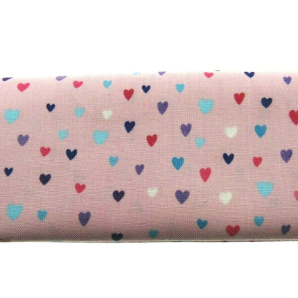 ** STUDIO E's "UNICORN KISSES " FAT QUARTER FABRIC PINK SCATTERED HEARTS BLENDER - ThreadandTrimmings