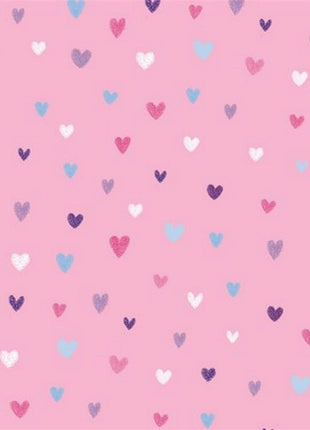 ** STUDIO E's "UNICORN KISSES " FAT QUARTER FABRIC PINK SCATTERED HEARTS BLENDER - ThreadandTrimmings