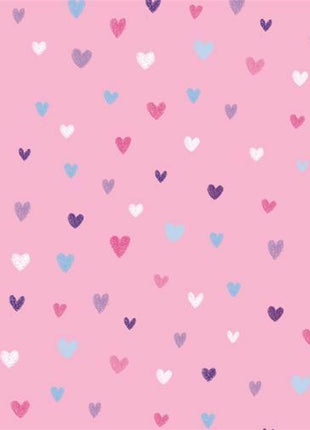** STUDIO E's "UNICORN KISSES " FAT QUARTER FABRIC PINK SCATTERED HEARTS BLENDER - ThreadandTrimmings