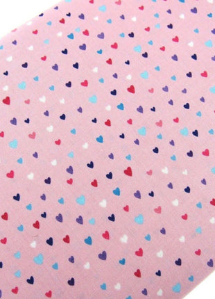 ** STUDIO E's "UNICORN KISSES " FAT QUARTER FABRIC PINK SCATTERED HEARTS BLENDER - ThreadandTrimmings