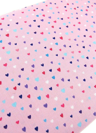 ** STUDIO E's "UNICORN KISSES " FAT QUARTER FABRIC PINK SCATTERED HEARTS BLENDER - ThreadandTrimmings
