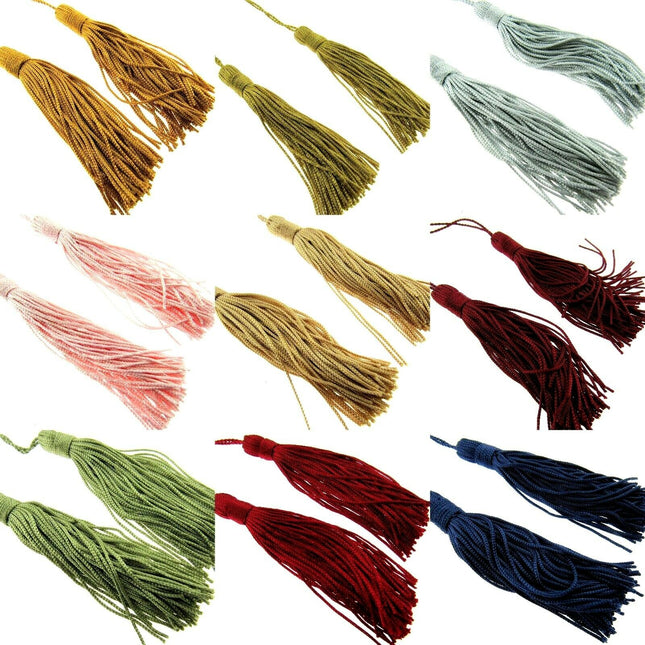 100mm RAYON KEY TASSELS x 2 (MADE BY BRITISH TRIMMINGS) - ThreadandTrimmings