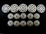 A Set Of Celtic Antique Oxidised Silver Metal Buttons B75