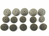A Set of Antique Oxidised Metal Celtic Buttons B75