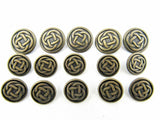 A Set of Antique Oxidised Bronze Metal Celtic Buttons B75