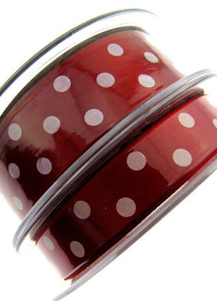 Spotty Satin Polka Dot Ribbon by Berrisford's From The Essentials Range - 15mm - ThreadandTrimmings