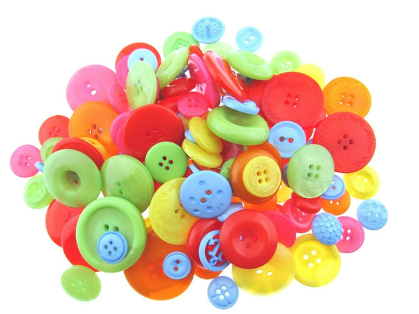** Mixed Summer Buttons -  Bright Summer Craft Buttons - 1 Kilo Bag - ThreadandTrimmings