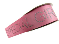 Pink Satin Ribbon with "Special Girl" Message in Daimante Print - 1m Length 40mm