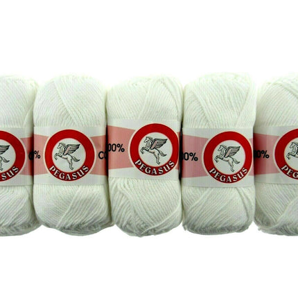 5 balls of white dish cloth cotton