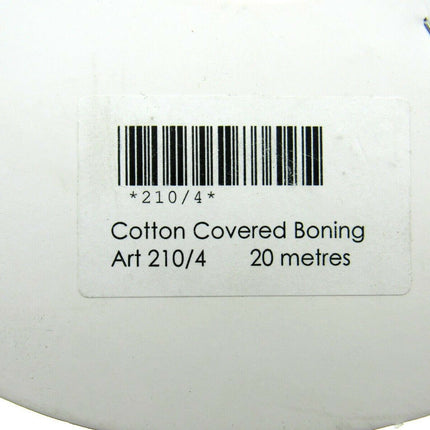 13mm COTTON COVERED BONING, - BLACK or WHITE TWILL - CENTRE PLACED - 20 METERS - ThreadandTrimmings