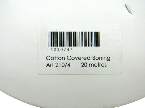 13mm COTTON COVERED BONING, - BLACK or WHITE TWILL - CENTRE PLACED - 20 METERS - ThreadandTrimmings