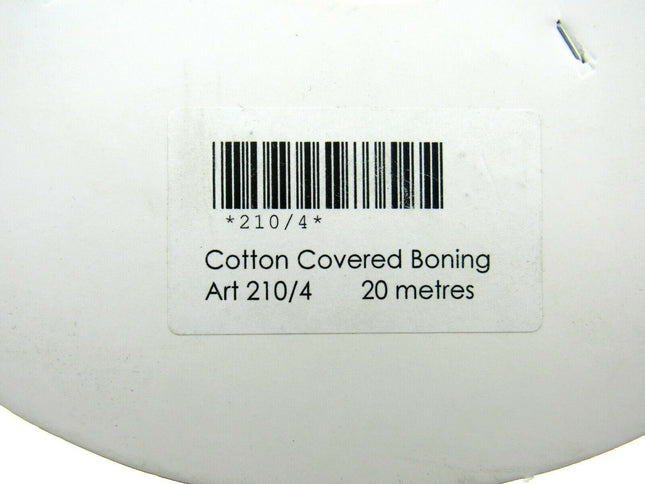 13mm COTTON COVERED BONING, - BLACK or WHITE TWILL - CENTRE PLACED - 20 METERS - ThreadandTrimmings