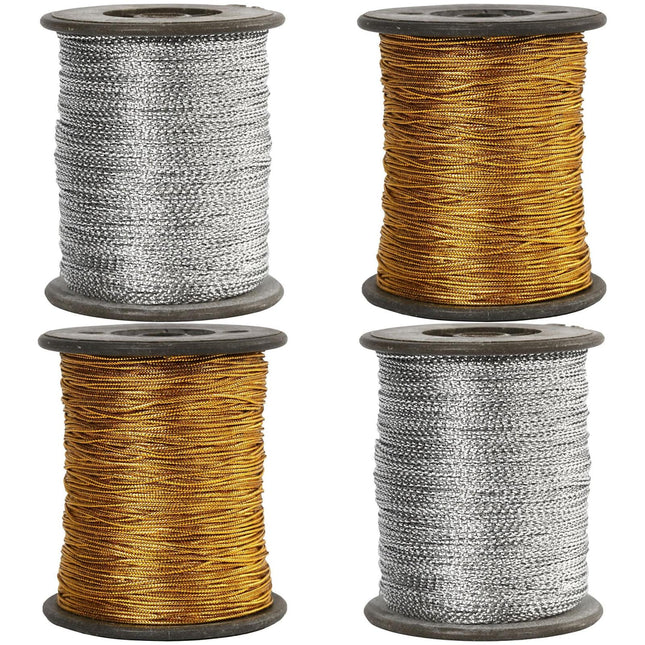 0.5mm METALLIC GOLD or SILVER THREAD - HANGING THREAD or JEWELRY CORD - ThreadandTrimmings