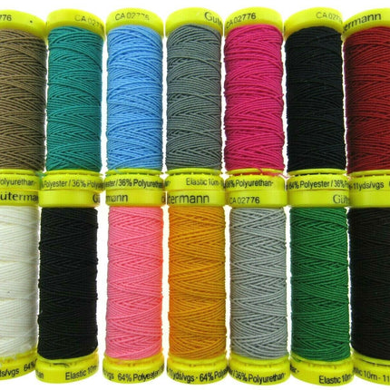 ** GUTERMANN ELASTIC THREAD for GIMP, SHIRRING & SMOCKING 10m REELS - ThreadandTrimmings